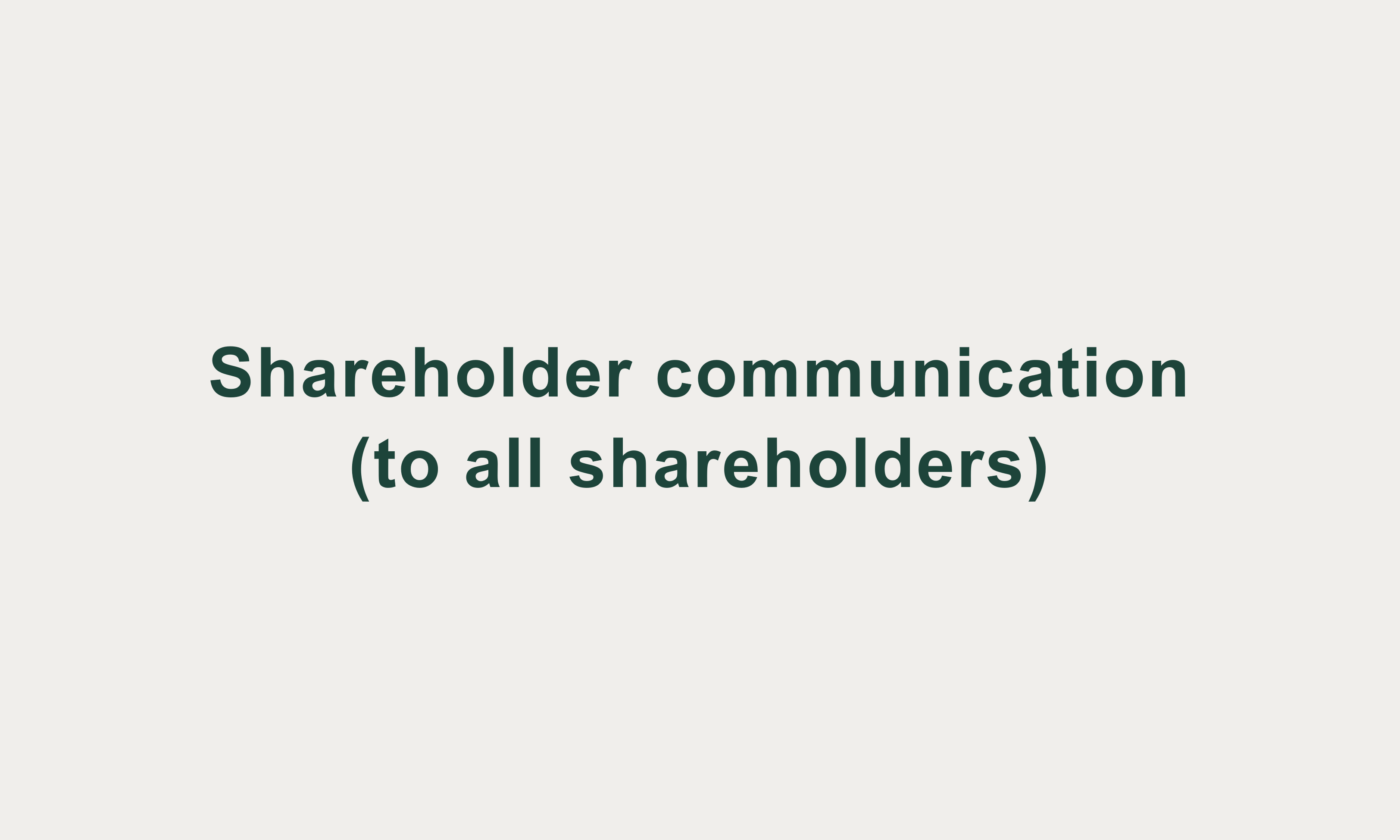 Banner image of shareholder communication (to all shareholders) page