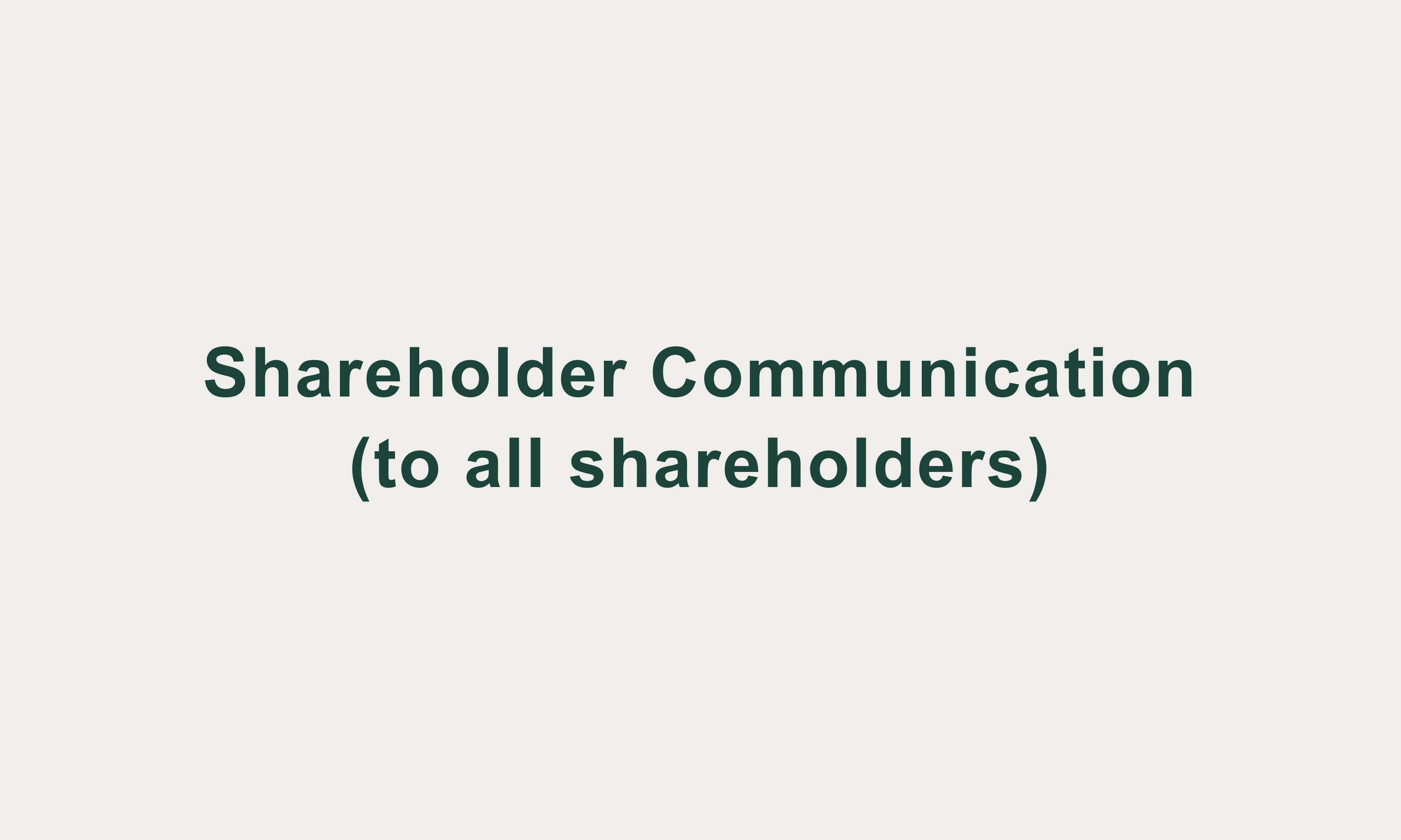 Banner image of Shareholder Communication (to all shareholders) page