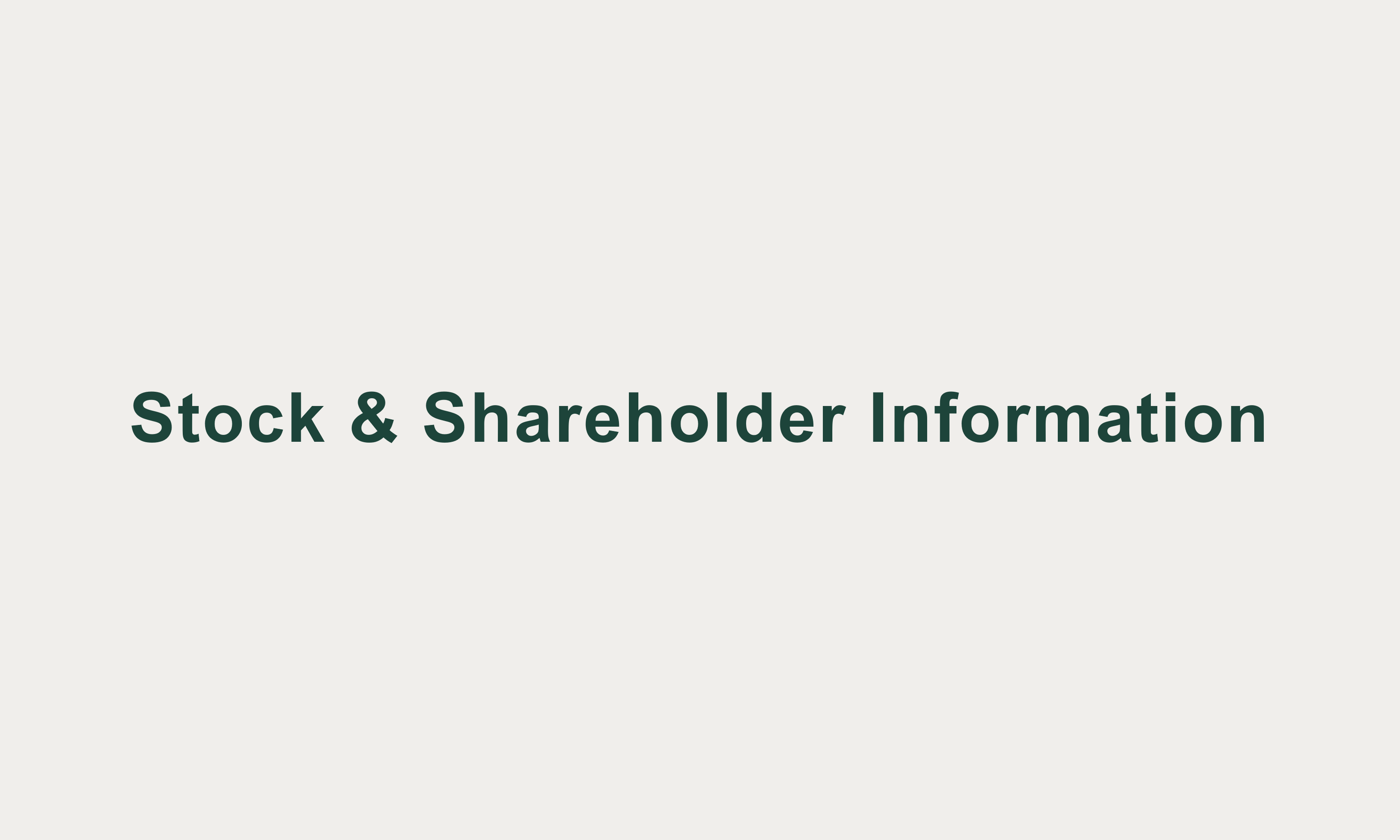 Banner image of Stock & Shareholder Information page