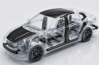 CFRP用エポキシ樹脂を使用した自動車のイメージ
