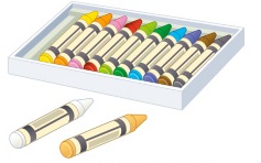 Art supplies such as crayons