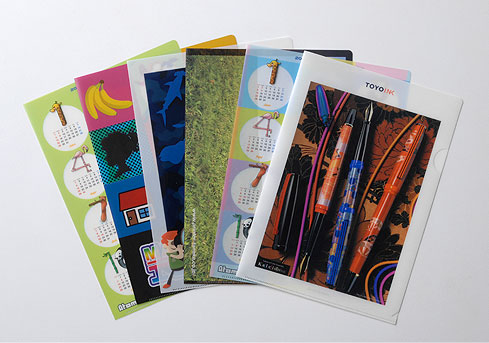 Example photo of printing on clear file